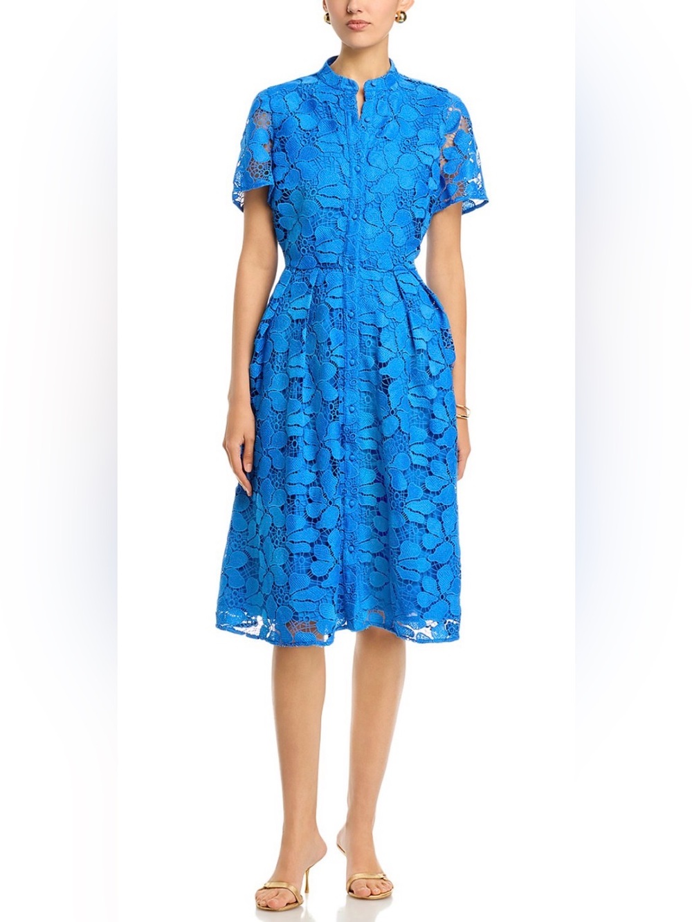 NWT Elie Tahari Blue Lace Midi Dress – Size 14